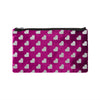 heart print pouch - fuchsia / gunmetal foil