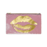 lips pouch - antique pink / gold foil