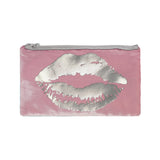 lips pouch - antique pink / gunmetal foil