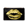 lips pouch - black / gold foil