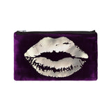 lips pouch - grape / gunmetal foil