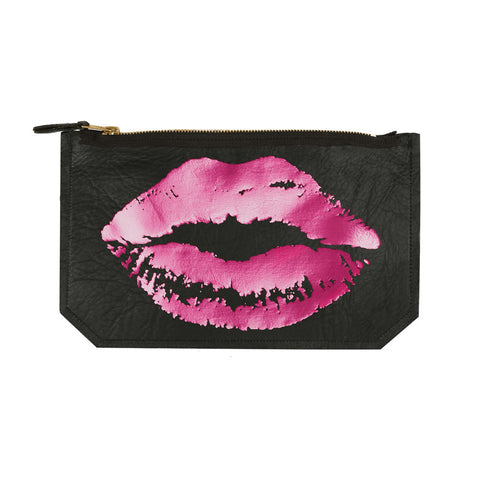 leather love script pouch