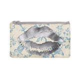 lips pouch - toile / gunmetal foil