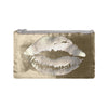 lips pouch - willow / gunmetal foil