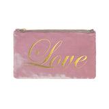 Love Script Pouch - antique pink / gold foil