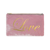 Love Script Pouch - antique pink / gold foil