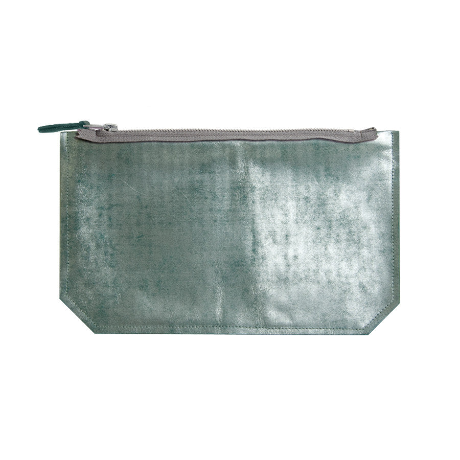 leather mercury print pouch