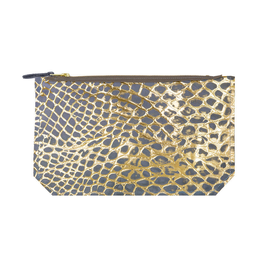 leather pebble print pouch