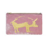 Pig Pouch - antique pink / gold foil