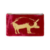 Pig Pouch - persimmon / gold foil