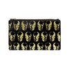 skull print pouch - black / gold foil