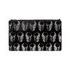 skull print pouch - black / gunmetal foil