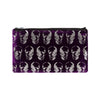 skull print pouch - grape / gunmetal foil