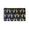 skull print pouch - navy / gold foil