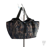 Quilted Carry All Tote | Camo Blue • Black