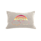 Rainbow Pillow - cream / rainbow pink foil