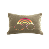 Rainbow Pillow - willow / rainbow pink foil