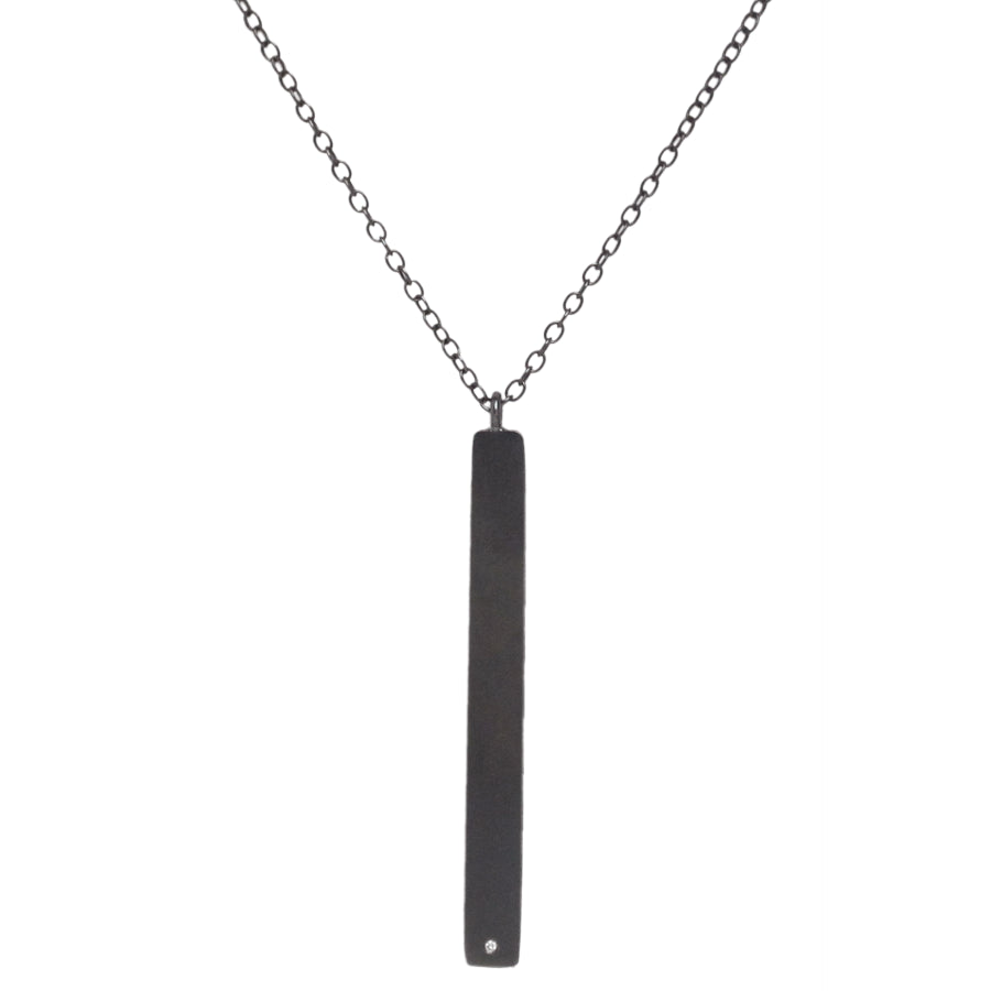 Rectangle Bar and Diamond Necklace