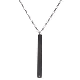 Rectangle Bar and Diamond Necklace