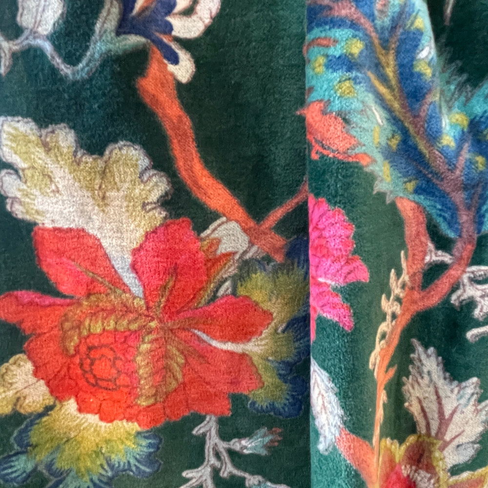 Bohemian Print Cotton Velvet Robe