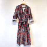 Bohemian Print Cotton Velvet Robe
