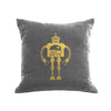 Robot Pillow - platinum / gold foil