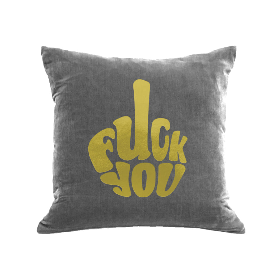 FU Pillow - platinum / gold foil