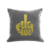 FU Pillow - platinum / gold foil