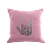 I Love You Pillow - antique pink / gunmetal foil