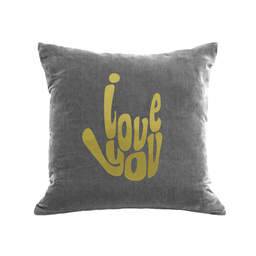 I Love You Pillow - platinum foil / gold foil