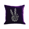 Sign Language Peace Pillow - grape / gunmetal foil