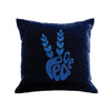 Sign Language Peace Pillow - navy / blue foil
