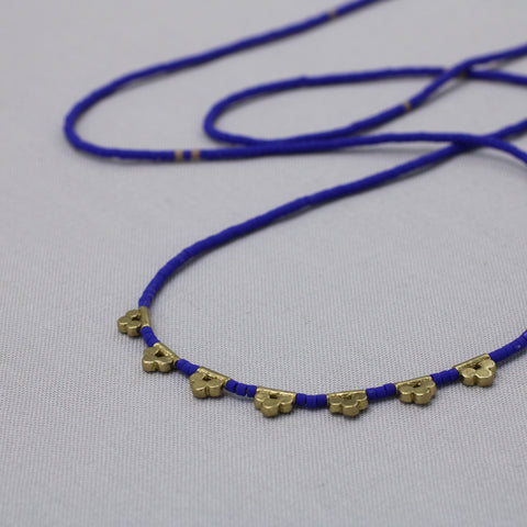 Lucky Loop Beaded Necklace | Cobalt