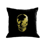 Skull Pillow - black / gold foil