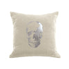 Skull Pillow - cream / gunmetal foil