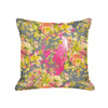 Skull Pillow - dark floral / hot pink foil