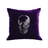 Skull Pillow - grape / gunmetal foil