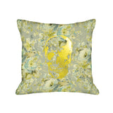 Skull Pillow - light floral / gold foil