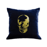Skull Pillow - navy / gold foil