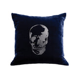 Skull Pillow - navy / gunmetal foil