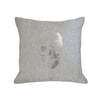 Skull Pillow - linen oatmeal / gunmetal foil
