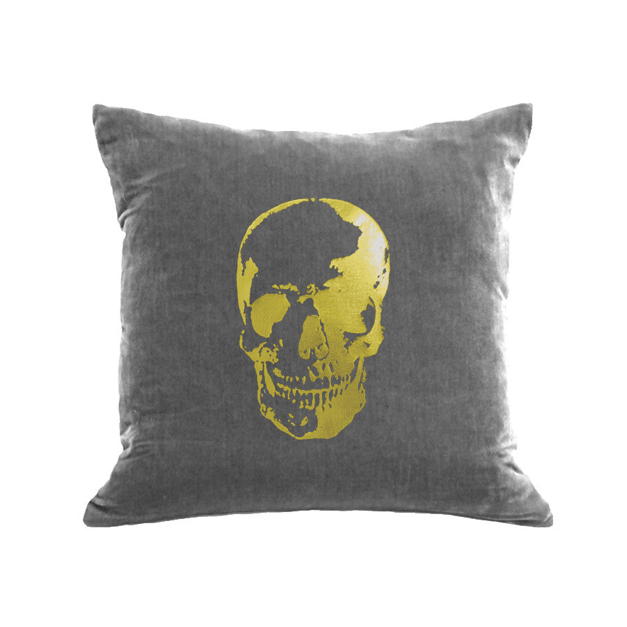 Skull Pillow - platinum / gold foil