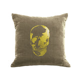 Skull Pillow - willow / gold foil