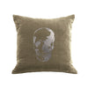 Skull Pillow - willow / gunmetal foil
