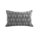 Skull Print Pillow - platinum / gunmetal foil / 12"x18"