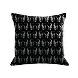 Skull Print Pillow - black / gunmetal foil / 18" x 18"