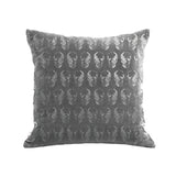 Skull Print Pillow - platinum / gunmetal foil / 18" x 18"