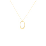 Brass Tapered Drop Oval Necklace