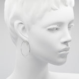 Chrome Tapered Hoop Earrings