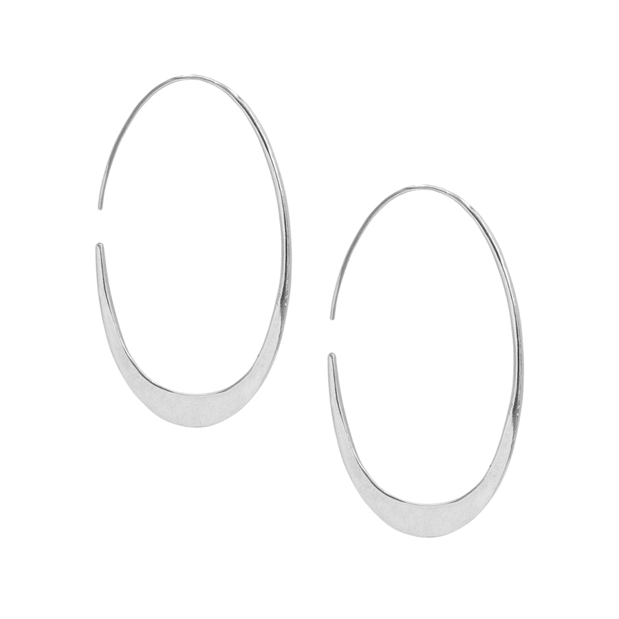 Chrome Tapered Hoop Earrings